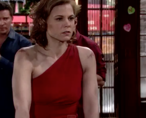 The Young and the Restless Style Get Phyllis Newman’s Red One Shoulder Dress For Less – Gina Tognoni’s Style 1