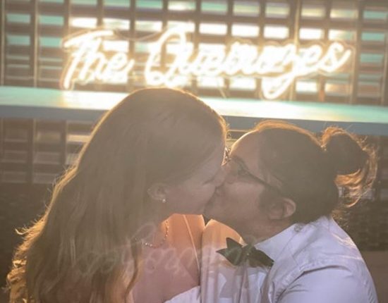 Gwendlyn and Beatriz Kiss During The Wedding