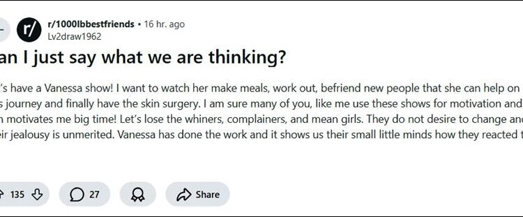 1000-Lb Best Friends Discussion On A Show For Vannessa Cross – Reddit