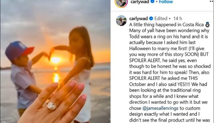 Bachelor In Paradise Alum Carley Waddell Gets Engaged – Instagram