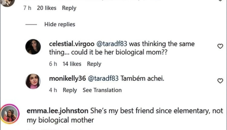 Emma Johnston Schools Fans On Biological Mom – Instagram