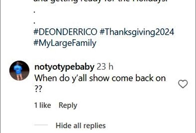 Deon Derrico Confirms Return Of Doubling Down With the Derricos – Instagram