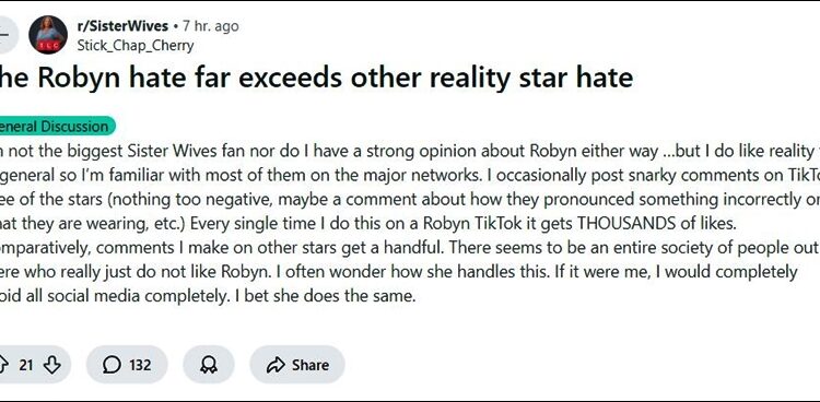 Sister Wives Fans Discuss Hate For TLC Star Robyn Brown – Reddit