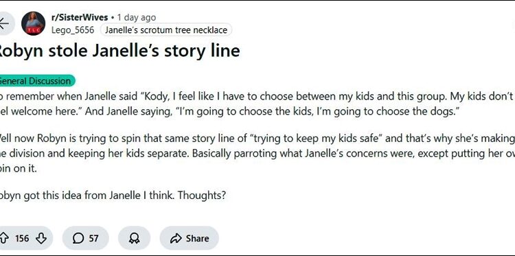 Sister Wives Fans Discuss Robyn Brown Stealing Janelle Brown’s Idea – Reddit