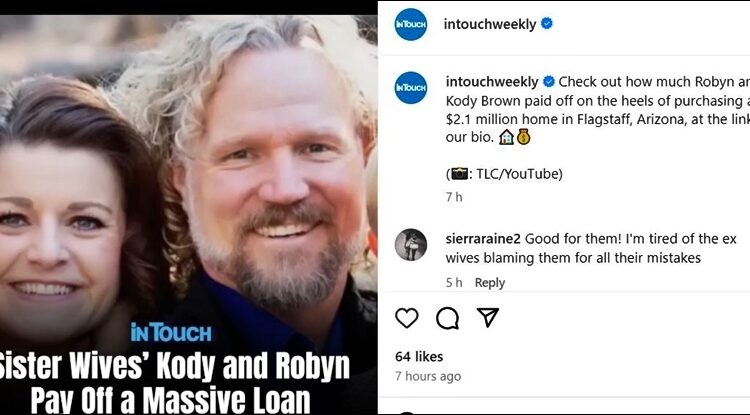 Sister Wives Stars Kody Brown and Robyn Pay off Loan – InTouch Weekly – Instagram