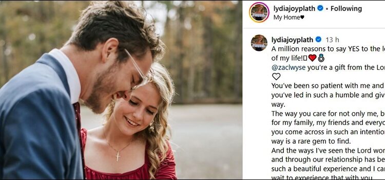 Lydia Plath Is Engaged To Zach Wyse – Instagram