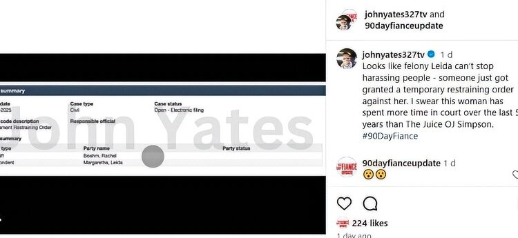 Leida Margaretha Temporary Restraining Order – Johnyates327tv – Instagram