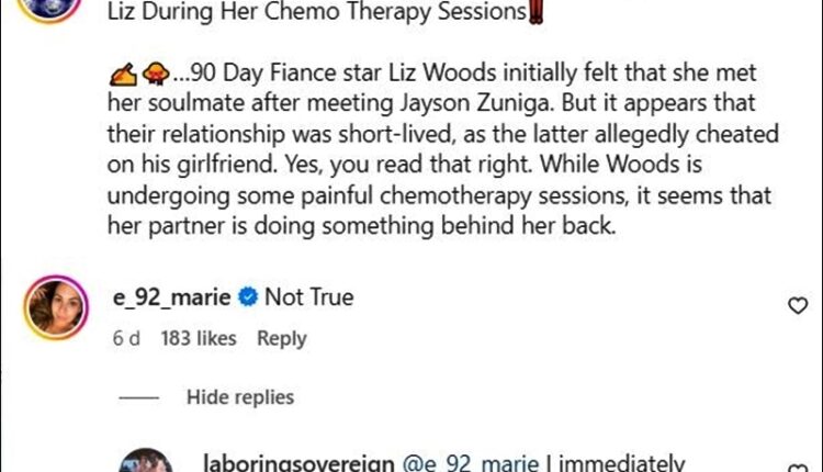 Liz Woods Says Cheating Rumors Are Not True – Instagram