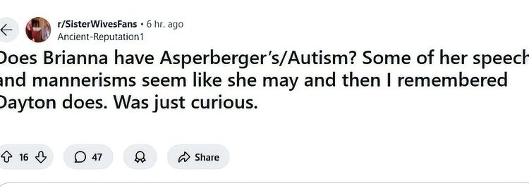 TLC Fans Discuss Breanna Brown and Ausberger’s Syndrome – Reddit