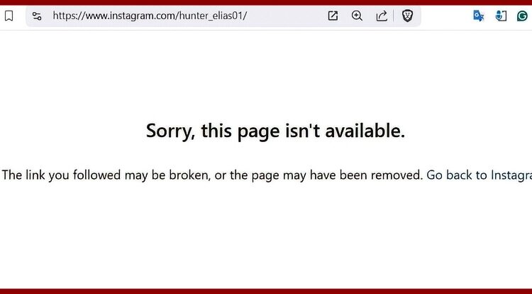 Hunter’s Instagram March 2