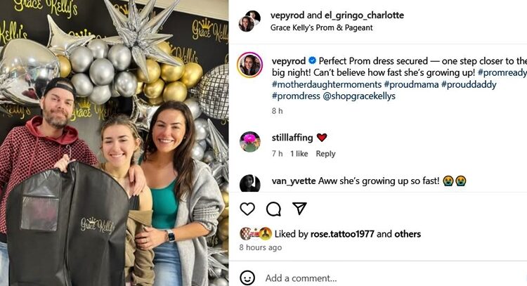 Veronica and Tim pose with her daughter – Instagram