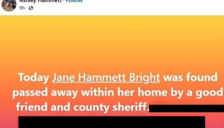 Jane’s Death was shared by her daughter – Facebook