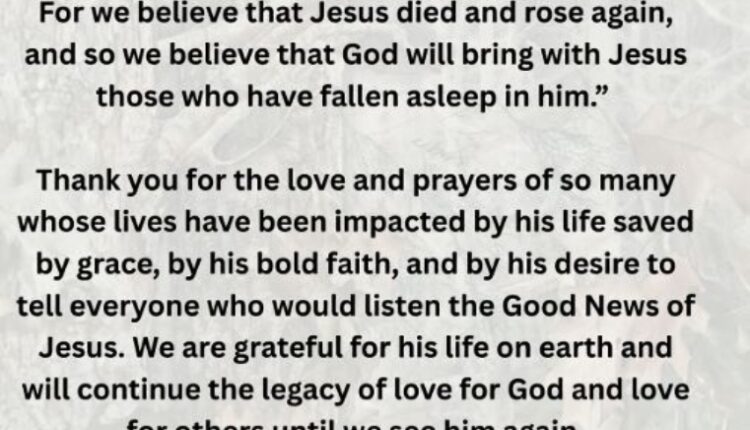 Phil’s Death Announcement – Instagram