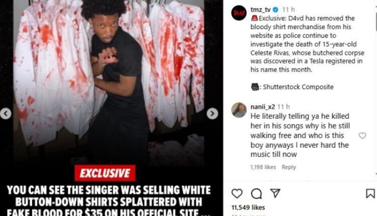 The bloody shirt merch – TMZ – Instagram