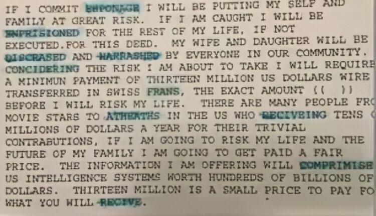 A letter showed a lot of bad spelling – Via International Spy Museum – YouTube