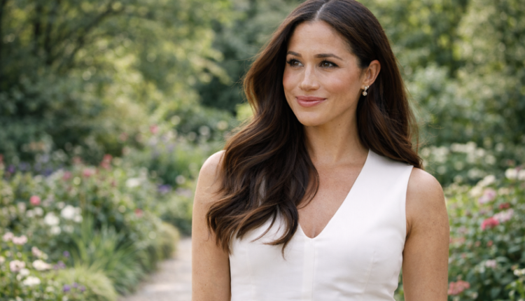 Meghan Markle in a blooming garden