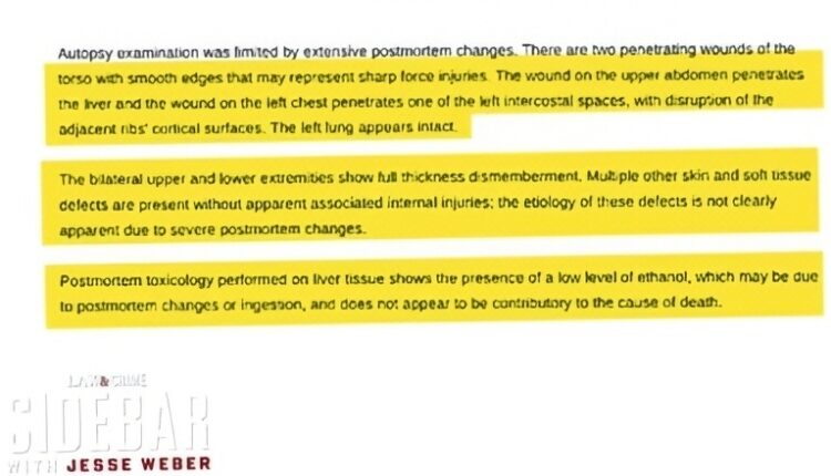 Part of the Autopsy Report – Jeese Weber – YouTube