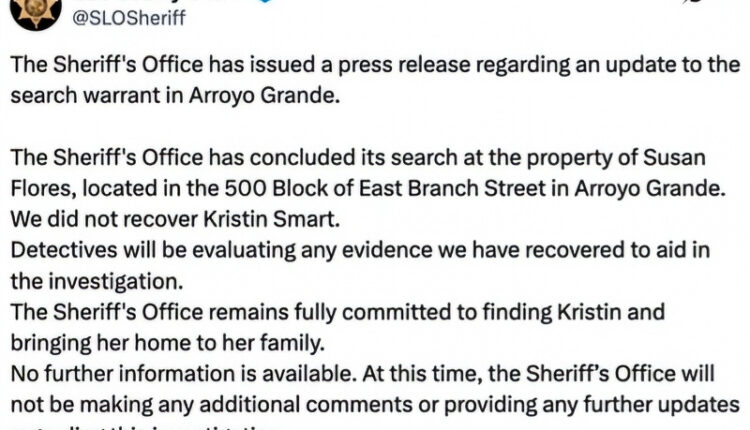The confirmation Kristin wasn’t found – @SLOSheriff – X