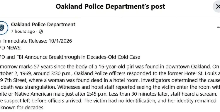 The police statement about Joanie – Facebook